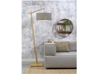 Een Vloerlamp Andes bamboe h.176cm kap 47x23cm eco linnen donker koop je bij Meubels and More