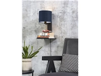 Een Wandlamp Andes bamboe zw plank kap 18x15cm ecolin bl.denim koop je bij Meubels and More