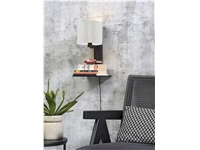 Een Wandlamp Andes bamboe zw plank kap 18x15cm ecolin licht koop je bij Meubels and More