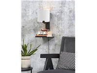 Een Wandlamp Andes bamboe zw plank kap 18x15cm ecolin wit koop je bij Meubels and More