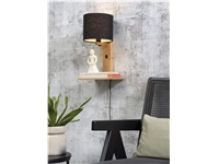 Een Wandlamp Andes bamboe nat plank kap 18x15cm ecolin zw. koop je bij Meubels and More