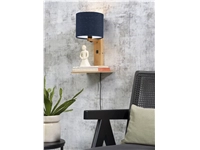 Een Wandlamp Andes bamboe nat plank kap 18x15cm ecolin bl.denim koop je bij Meubels and More