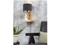 Een Wandlamp Andes bamboe nat plank kap 18x15cm ecolin d.grijs koop je bij Meubels and More