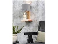 Een Wandlamp Andes bamboe nat plank kap 18x15cm ecolin l.grijs koop je bij Meubels and More