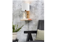 Een Wandlamp Andes bamboe nat plank kap 18x15cm ecolin wit koop je bij Meubels and More