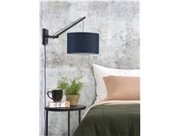 Een Wandlamp Andes bamboe zwart kap 32x20cm ecolin bl.denim S koop je bij Meubels and More