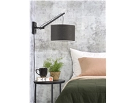 Een Wandlamp Andes bamboe zwart kap 32x20cm ecolin d.grijs S koop je bij Meubels and More