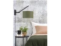 Een Wandlamp Andes bamboe zwart kap 32x20cm ecolin gr.forest S koop je bij Meubels and More