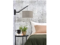 Een Wandlamp Andes bamboe zwart kap 32x20cm ecolin donker S koop je bij Meubels and More