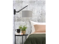 Een Wandlamp Andes bamboe zwart kap 32x20cm ecolin l.grijs S koop je bij Meubels and More