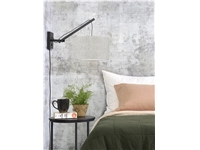 Een Wandlamp Andes bamboe zwart kap 32x20cm ecolin licht S koop je bij Meubels and More