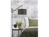 Een Wandlamp Andes bamboe nat. kap 32x20cm eco linnen d.grijs S koop je bij Meubels and More