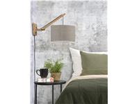 Een Wandlamp Andes bamboe nat. kap 32x20cm eco linnen donker S koop je bij Meubels and More