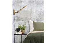 Een Wandlamp Andes bamboe nat. kap 32x20cm eco linnen licht S koop je bij Meubels and More