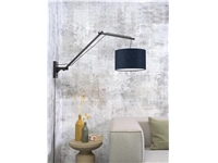 Een Wandlamp Andes bamboe zw. kap 33x20cm ecolin bl.denim L koop je bij Meubels and More