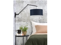 Een Wandlamp Andes bamboe zw. kap 47x23cm ecolin bl.denim L koop je bij Meubels and More