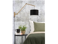 Een Wandlamp Andes bamboe nat. kap 33x20cm ecolin zw L koop je bij Meubels and More