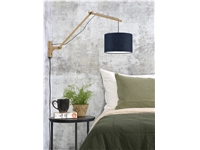 Een Wandlamp Andes bamboe nat. kap 33x20cm ecolin bl.denim L koop je bij Meubels and More