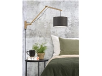 Een Wandlamp Andes bamboe nat. kap 33x20cm ecolin d.grijs L koop je bij Meubels and More