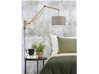 Een Wandlamp Andes bamboe nat. kap 33x20cm ecolin donker L koop je bij Meubels and More