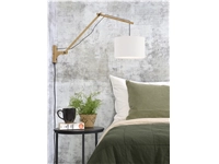 Een Wandlamp Andes bamboe nat. kap 33x20cm ecolin wit L koop je bij Meubels and More