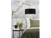 Een Wandlamp Andes bamboe nat. kap 47x23cm ecolin zw L koop je bij Meubels and More