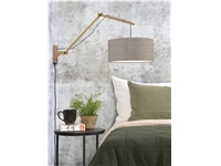 Een Wandlamp Andes bamboe nat. kap 47x23cm ecolin donker L koop je bij Meubels and More