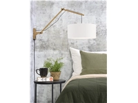 Een Wandlamp Andes bamboe nat. kap 47x23cm ecolin wit L koop je bij Meubels and More