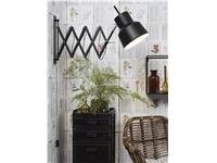 Een Wandlamp ijzer Belfast h.42 l.50-90cm kap dia.25xh.26cm mat zwart koop je bij Meubels and More