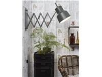 Een Wandlamp ijzer Belfast h.42 l.50-90cm kap dia.25xh.26cm mat grijsgroen koop je bij Meubels and More