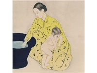 Een Wanddecoratie The Bath of Mary Cassatt 74x74cm Dibond wit koop je bij Meubels and More