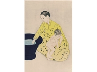 Een Wanddecoratie The Bath of Mary Cassatt 98x148cm Dibond wit koop je bij Meubels and More