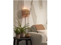 Een Wandlamp Bhutan bamboe halfrond 24xh.21cm zw naturel S koop je bij Meubels and More