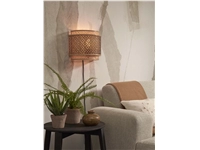 Een Wandlamp Bhutan bamboe halfrond 32xh.27cm zw naturel L koop je bij Meubels and More