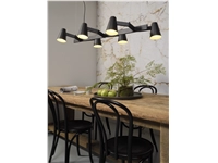 Een Hanglamp ijzer Biarritz 6-arm l.120xb.65cm verstelbaar zwart koop je bij Meubels and More