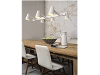 Een Hanglamp ijzer Biarritz 6-arm l.120xb.65cm verstelbaar wit koop je bij Meubels and More