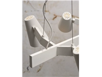 Een Hanglamp ijzer Biarritz 6-arm l.120xb.65cm verstelbaar wit koop je bij Meubels and More