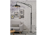 Een Vloerlamp ijzer cement Brighton mat zwart kap ijzer dia.51xh.14cm zwart koop je bij Meubels and More