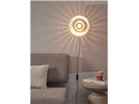 Een Wandlamp glas Brussels rond dia.27x14cm goud transparant koop je bij Meubels and More