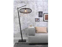 Een Vloerlamp Cango bamboe zw h.176cm kap 60x25cm zwart koop je bij Meubels and More