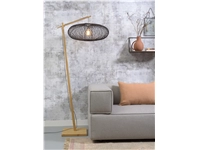 Een Vloerlamp Cango bamboe nat h.176cm kap 60x25cm zwart koop je bij Meubels and More