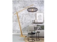 Een Vloerlamp Cango bamboe nat.h.207cm kap 60x25cm zwart koop je bij Meubels and More