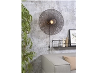 Een Wandlamp Cango bamboe ellips dia.60x25cm zwart koop je bij Meubels and More