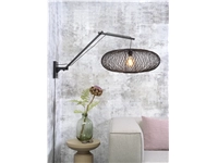 Een Wandlamp Cango bamboe zw. kap dia.60x25cm zwart L koop je bij Meubels and More