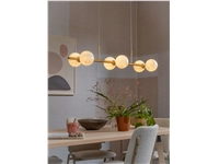 Een Hanglamp glas ijzer Carrara 6-bol l.105xb.30cm wit marmerprint goud koop je bij Meubels and More