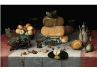 Een Wanddecoratie Still Life with Cheeses by Floris van Dyck 148x98cm Dibond wit koop je bij Meubels and More