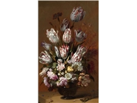 Een Wanddecoratie Still life with flowers by Hans Bollongier 70x118cm Dibond wit koop je bij Meubels and More