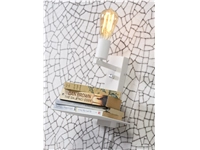 Een Wandlamp ijzer Florence m plank+usb h.25x23x22cm incl.dimmer wit koop je bij Meubels and More