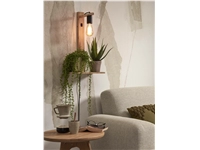 Een Wandlamp Flores bamboe h.52cm plankje 30x18cm naturel koop je bij Meubels and More