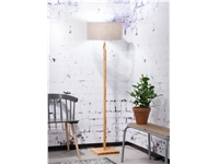 Een Vloerlamp Fuji bamboe h.167cm kap 47x23cm eco linnen donker koop je bij Meubels and More